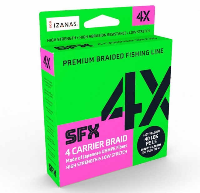 Fir textil Sufix SFX 4 Carrier Braid, Hot Yellow, 135m (Diametru fir: 0.16 mm)