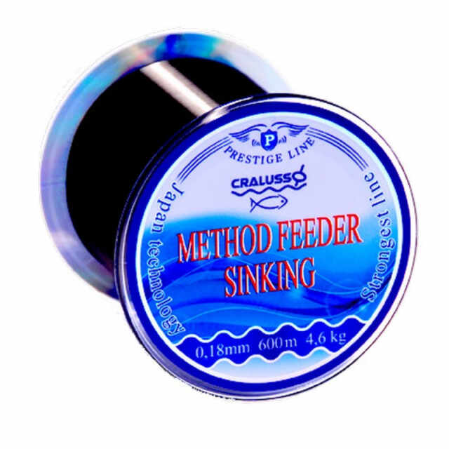 Fir Cralusso Method Feeder Sinking, negru, 600 m (Diametru fir: 0.18 mm)