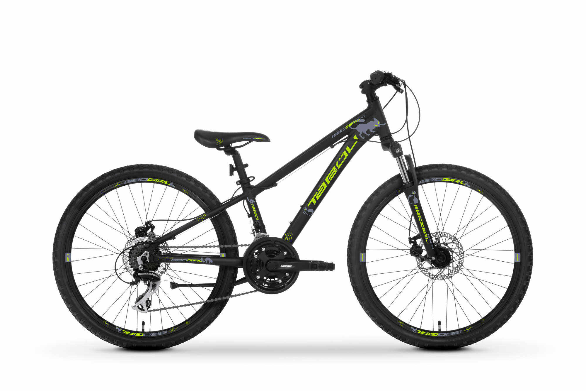 Bicicleta de munte pentru copii Tabou Badgirl 24 1.0 Negru/Verde Lime 2022
