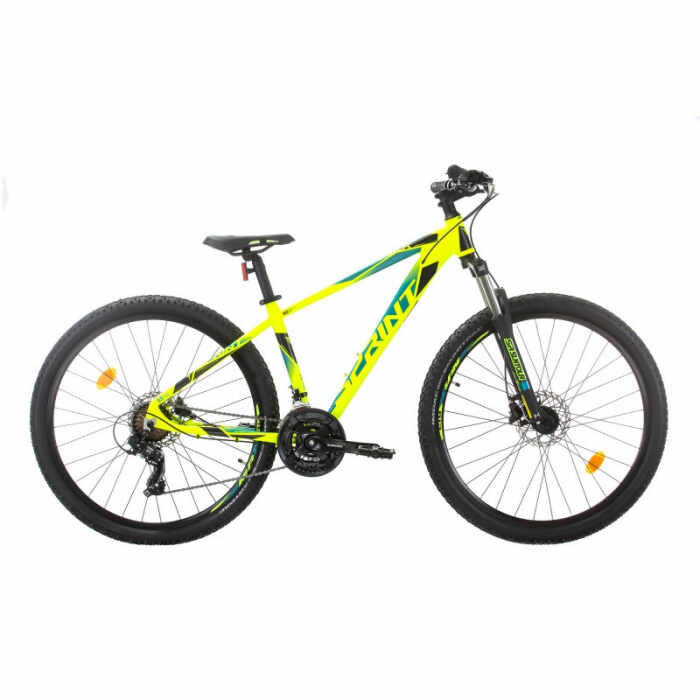 Bicicleta MTB Sprint Maverick 27.5 Verde Neon Turcoaz Negru 400mm
