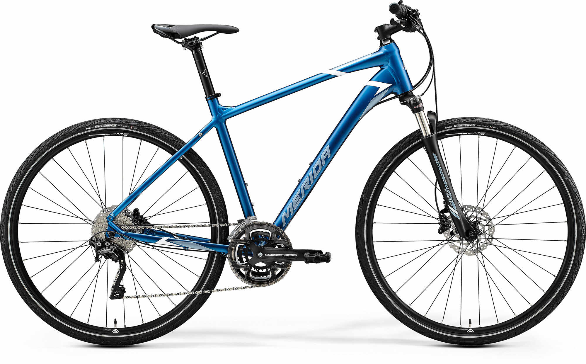 Bicicleta de trekking pentru Barbati Merida Crossway 500 Silk Albastru (Alb) 2020