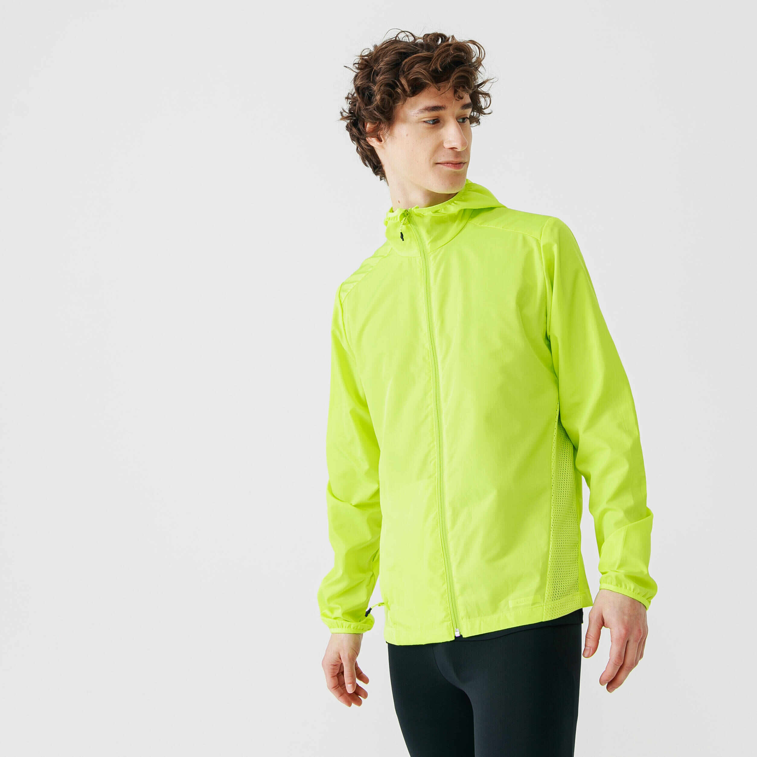 Jachetă protecție vânt Alergare Jogging Run Wind Galben Fluorescent Bărbați