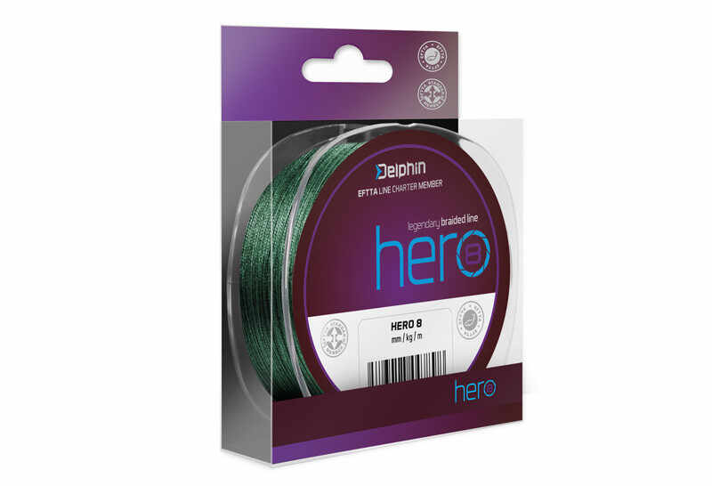 Fir Textil Delphin HERO 8, Verde, 1000m (Diametru fir: 0.30 mm)