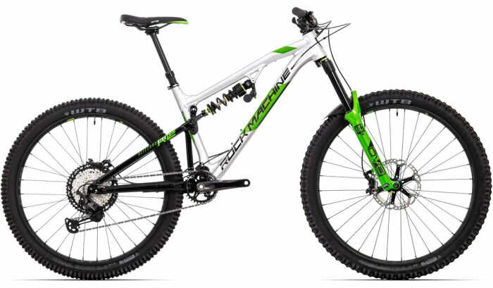Bicicleta Rock Machine Blizzard 90-27 RZ DVO 27.5, argintiu negru verde, XL-21