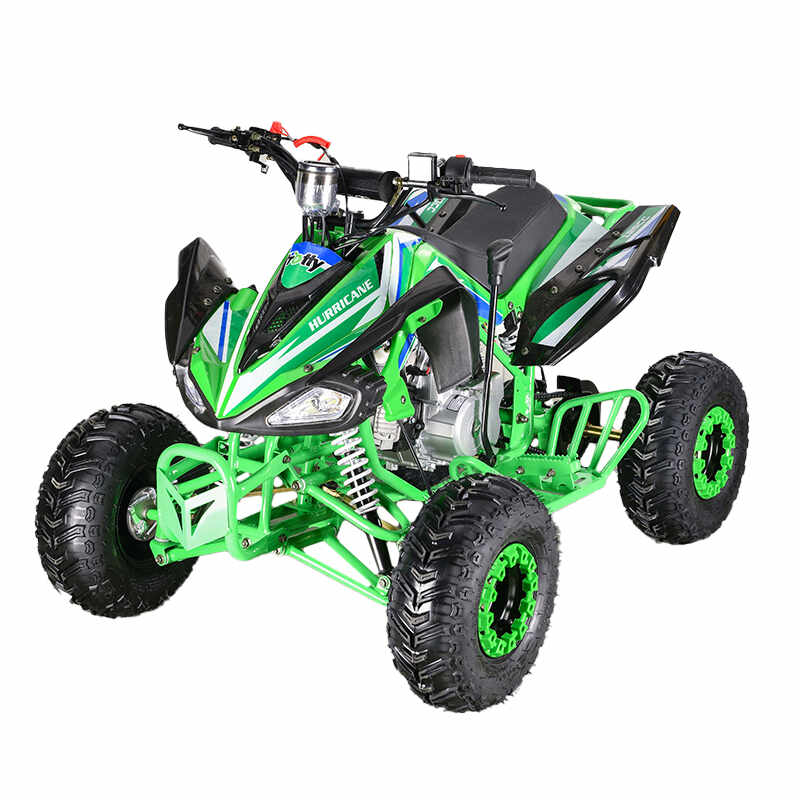 ATV motor benzina, 1+1, 110cc, 4 viteze, cutie de viteze manuala, transmisie lanț, model ATV003 Verde