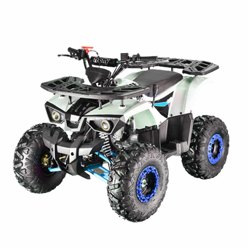 ATV motor benzina, 1+1, 110cc, 4 viteze, cutie de viteze manuala, transmisie lanț, model ATV017 Albastru