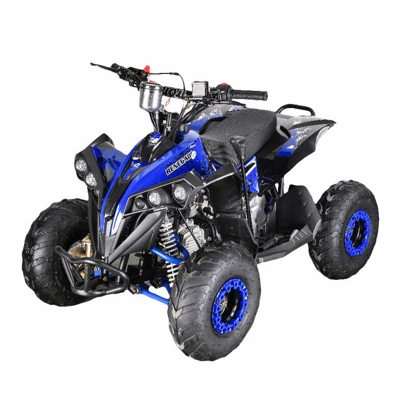 ATV motor benzina, 1+1, 110cc, 4 viteze, cutie viteze manuala, transmisie lanț, model ATV002 Albastru