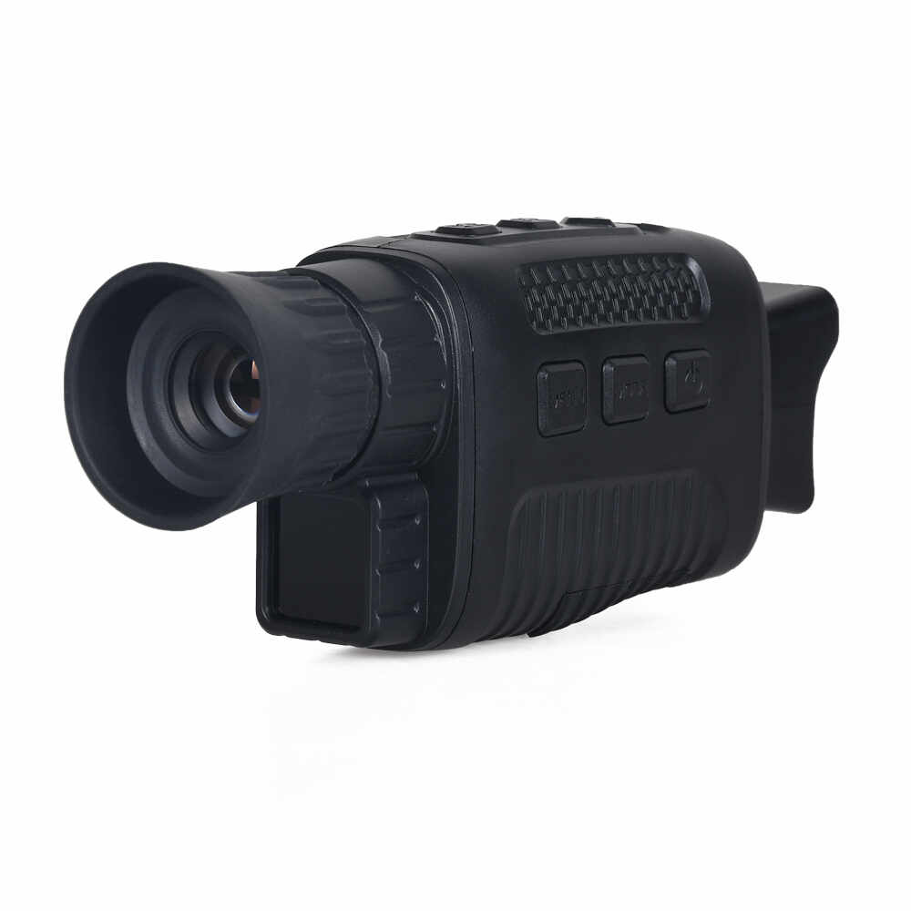Monoclu digital night vision pentru vanatoare, inregistrare video, zoom reglabil, infrarosu, profesional cu ecran de 1.5 Inch, negru