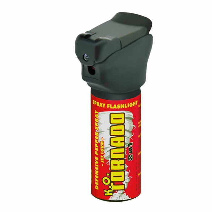 Spray cu piper IdeallStore®, Tornado KO, lanterna LED, jet, auto-aparare, 50 ml