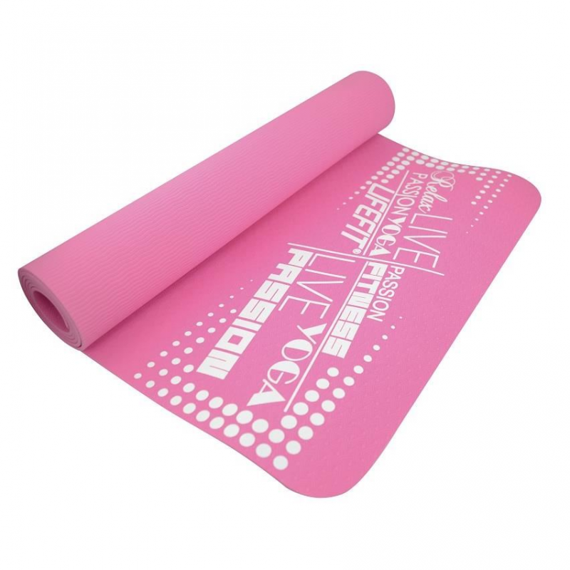 Saltea yoga DHS, 183x61x0.4cm, roz, spuma cu memorie, suprafata anti-alunecare, rezistent la umezeala, din TPE