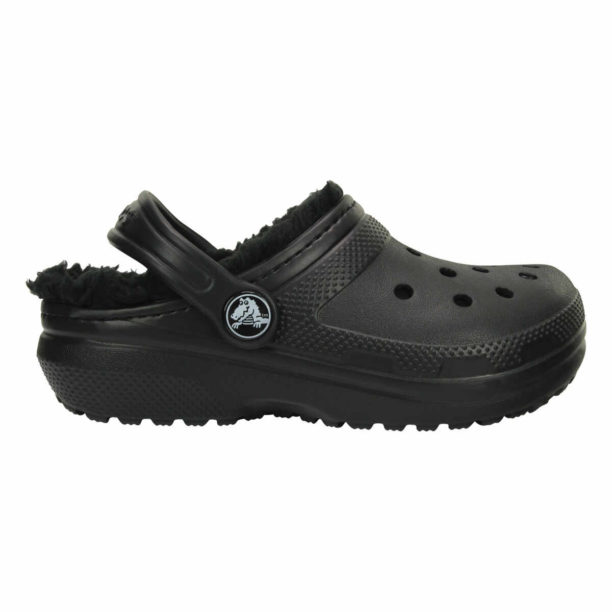 Saboti Crocs New Classic Lined Clog Kids Negru - Black/Black