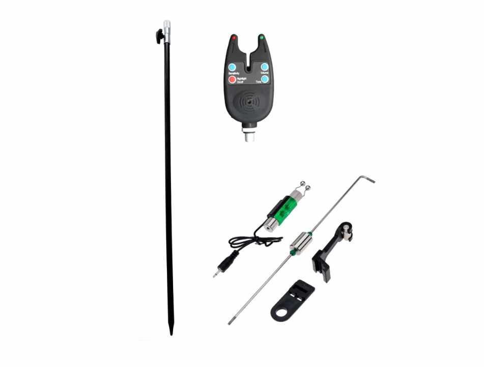 Set Senzor pescuit,Swinger Luminos,Suport de lanseta undita telecopic,inaltime 100cm (baterii incluse)