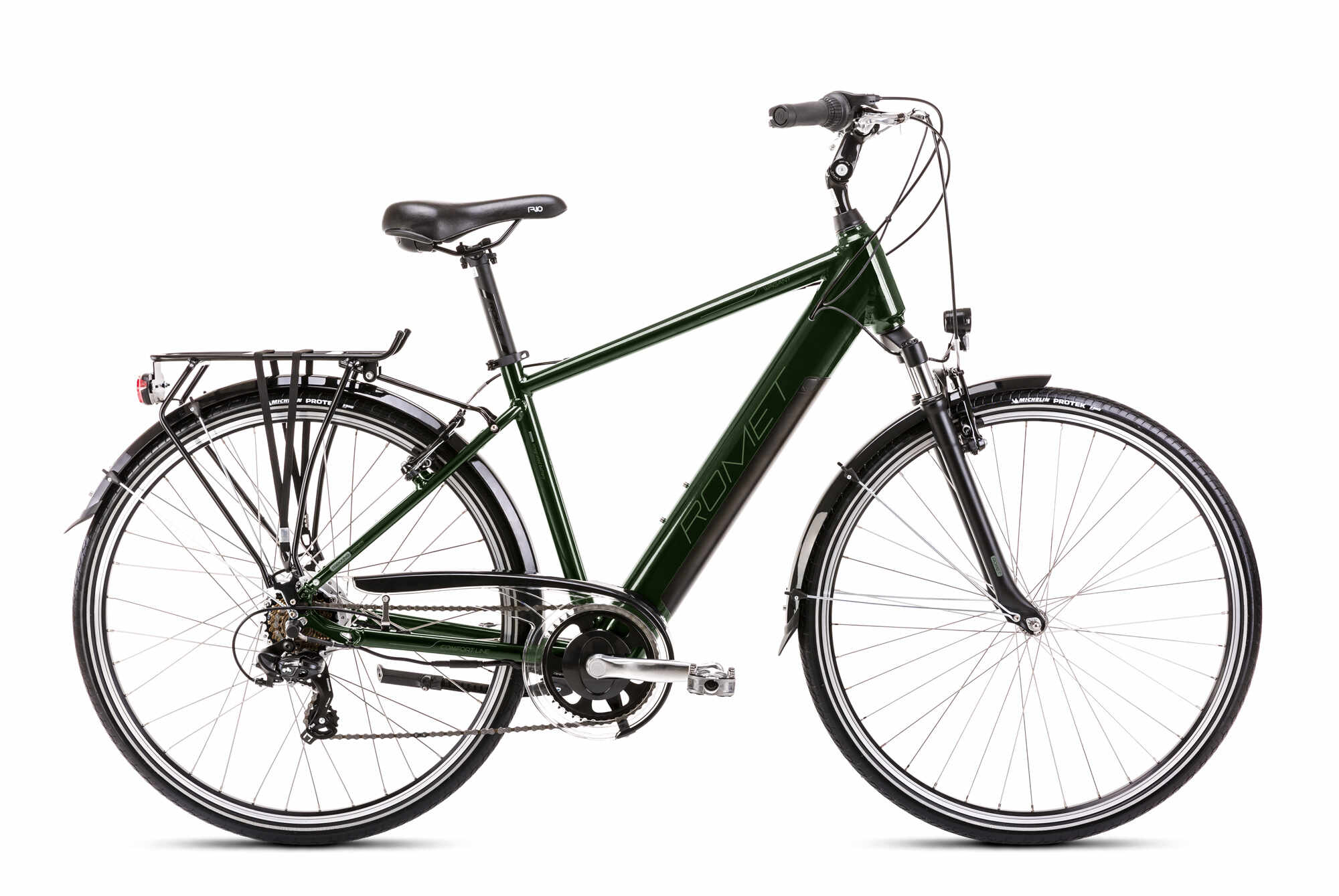 Bicicleta electrica de trekking/oras barbati Romet Wagant 1 RM Integrat Verde Inchis 2023