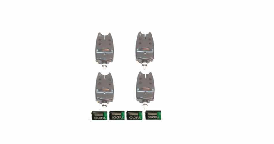 Set prokarpfishing cu 4 avertizori/senzori pescuit cu baterii de 9v incluse