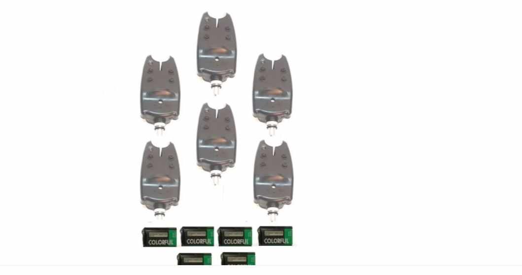 Set prokarpfishing cu 6 avertizori/senzori pescuit cu baterii de 9v incluse