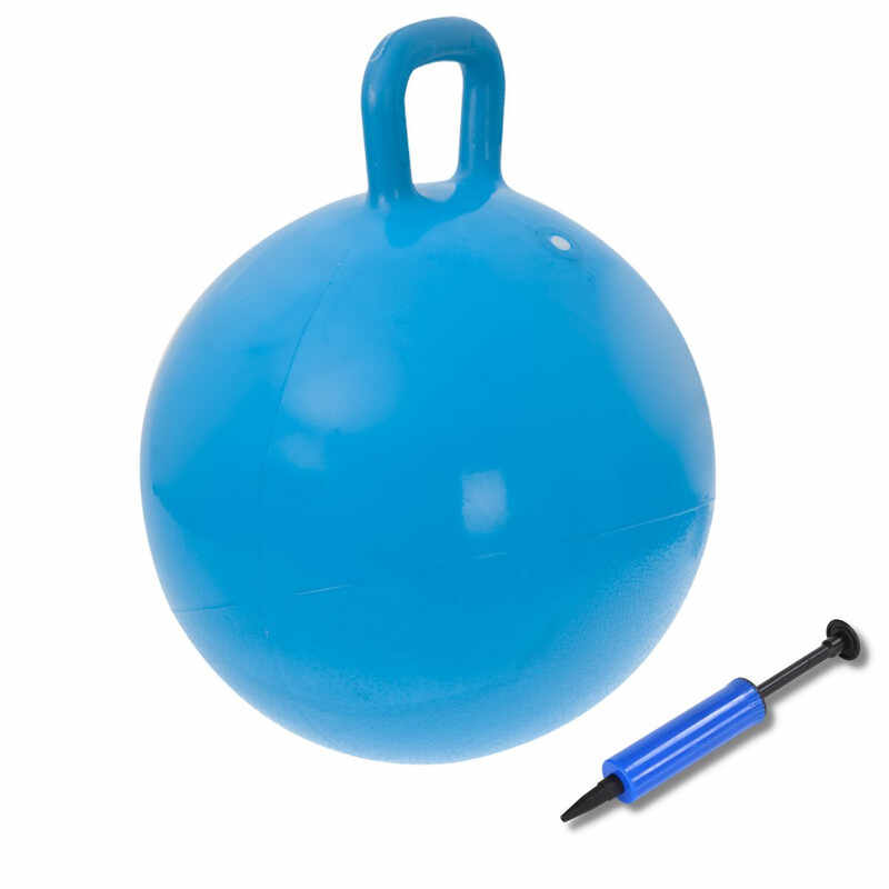 Set Minge gonflabila cu maner pentru copii, PVC, 45 cm si Pompa de mana, Maxim 80 kg, Albastru