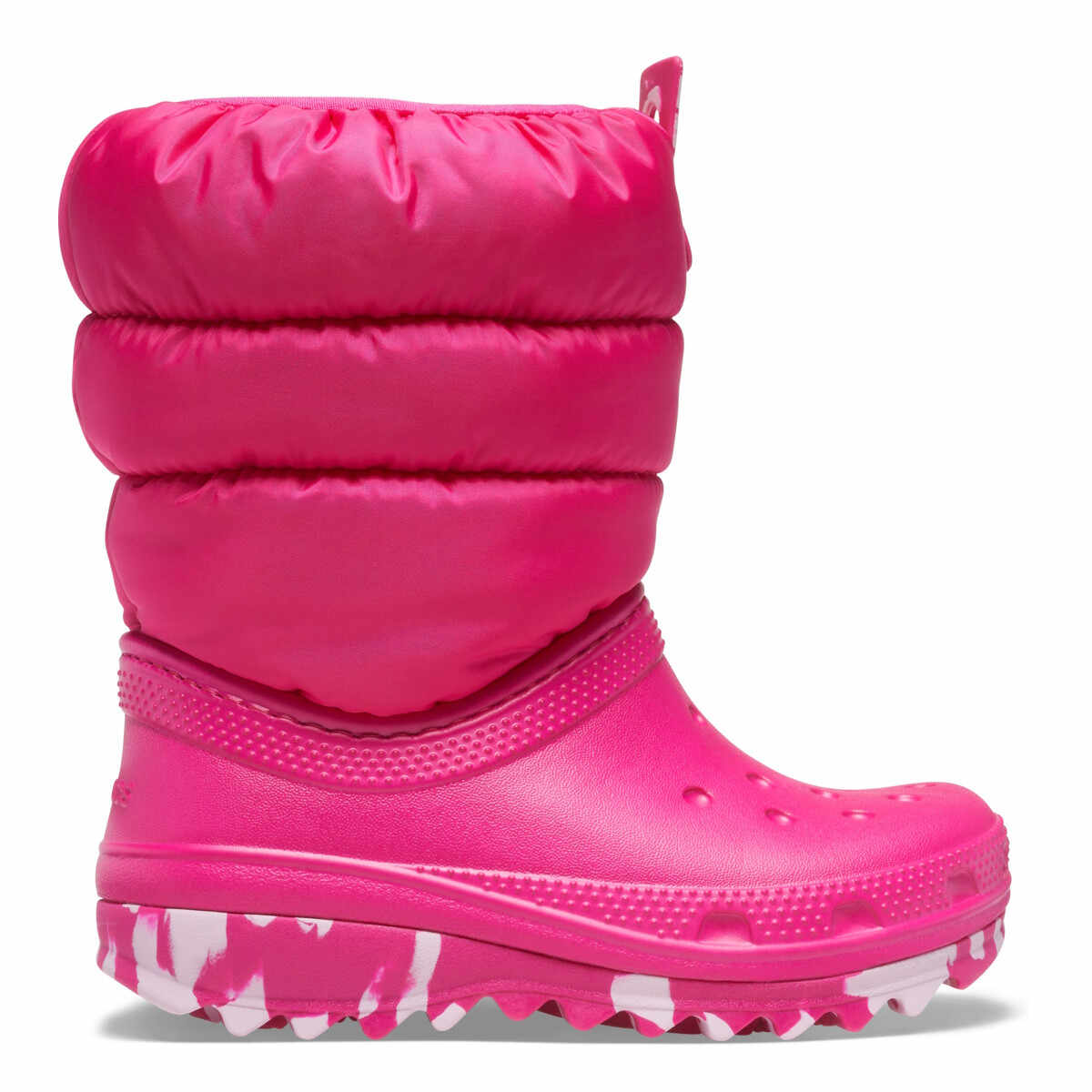 Cizme Crocs Classic Neo Puff Boot Kids Roz - Candy Pink