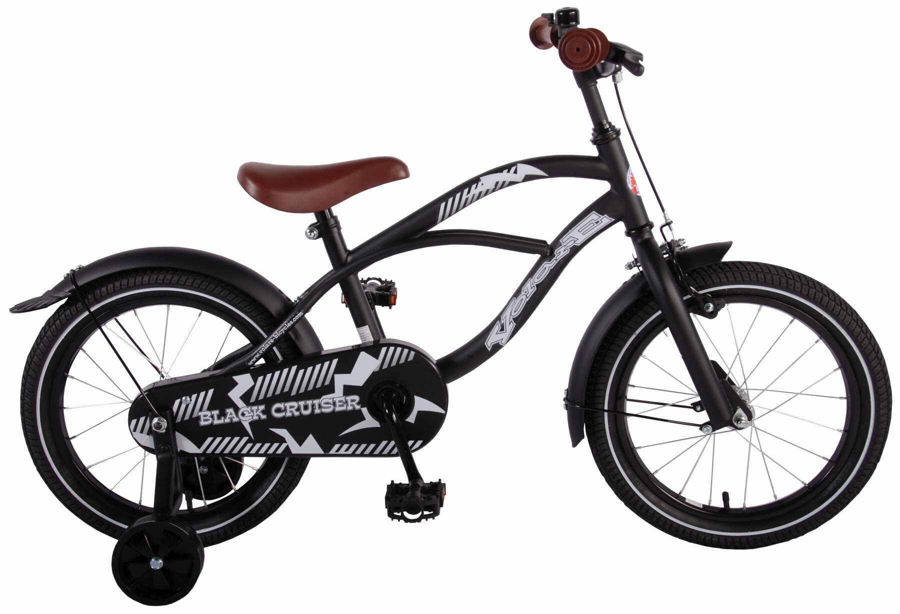 Bicicleta Volare Black Cruiser pentru copii - Baieti - 16 inch - Negru culoare Negru mat