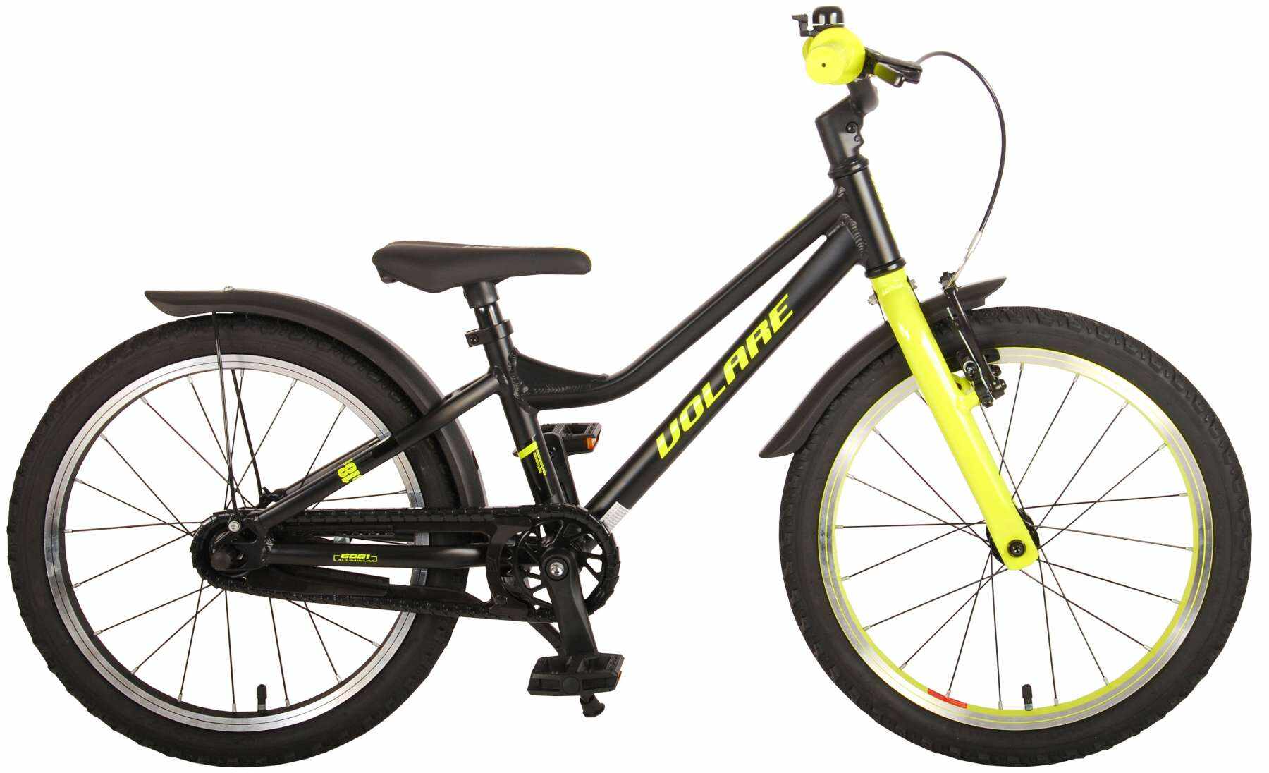 Bicicleta Volare Blaster pentru copii - Baieti - 18 inch - Negru Verde - Colectia Prime culoare Negru/Verde