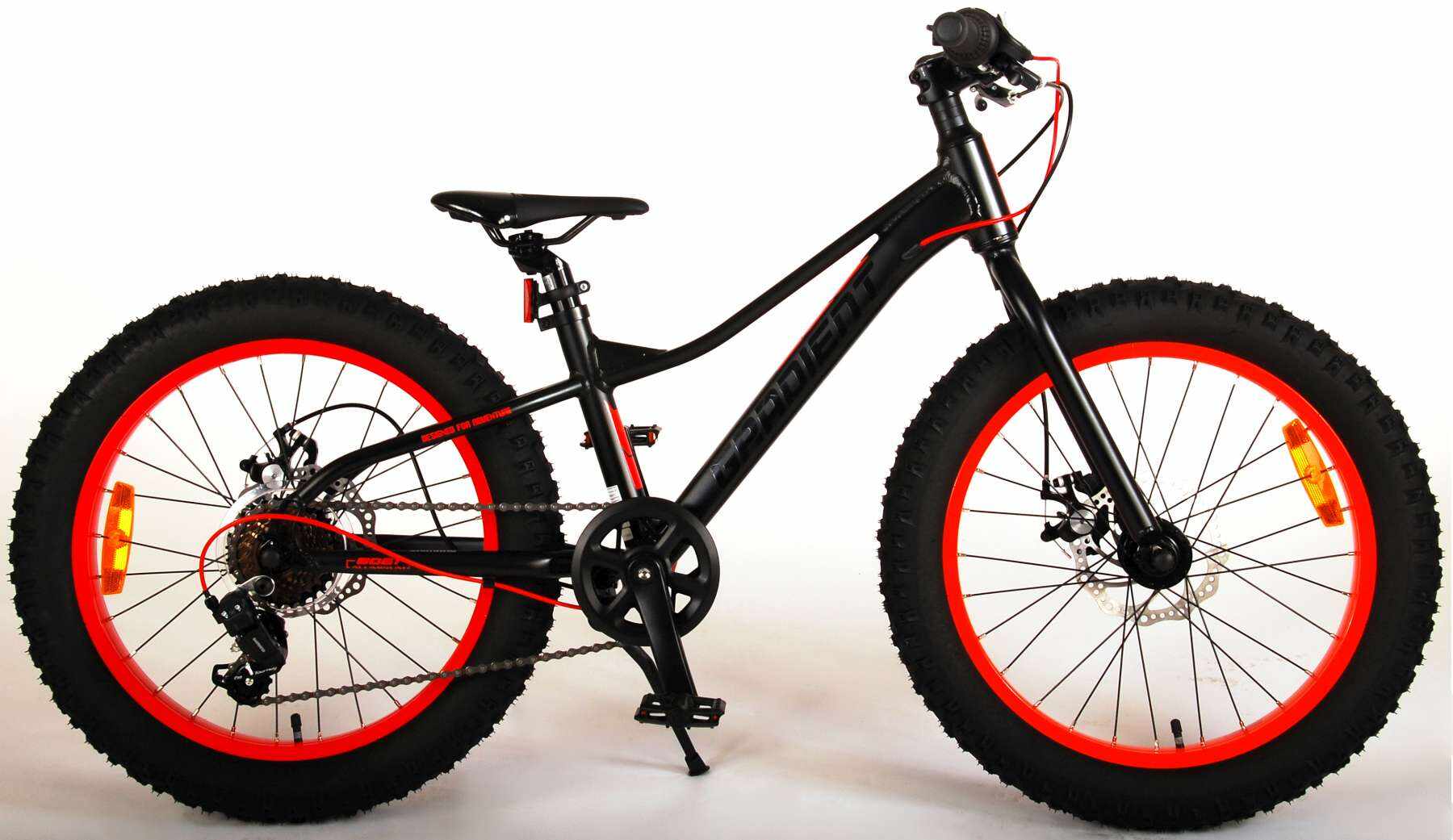 Bicicleta Volare Gradient pentru baieti, 20 inch, culoare negru/portocaliu/rosu Prime Collection, frana de mana fata - spate