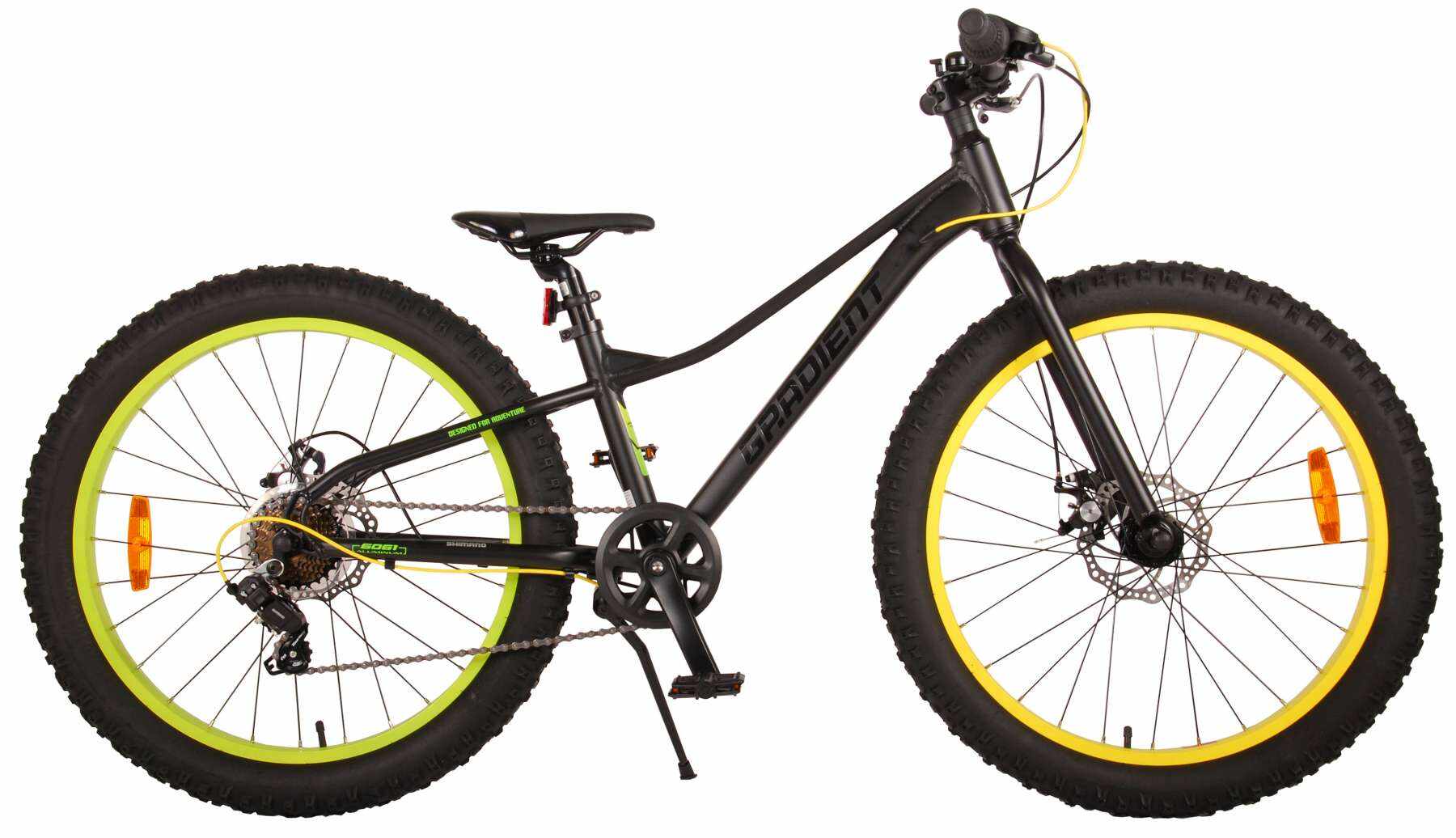 Bicicleta Volare Gradient pentru copii - Baieti - 24 inch - Negru Verde Galben - 7 viteze - 7 viteze ? ? Prime Collection culoare Negru/Verde/Galben