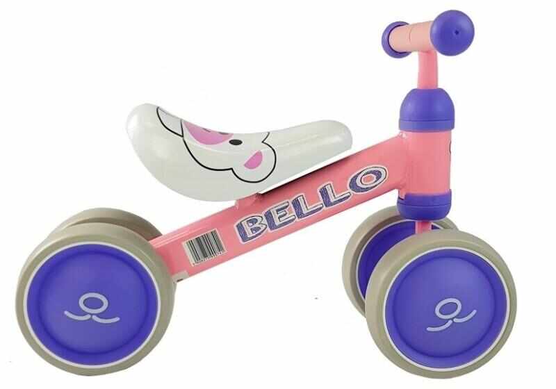 Bicicleta fara pedale cu roti duble pentru copii Pink Bello LeanToys 5262