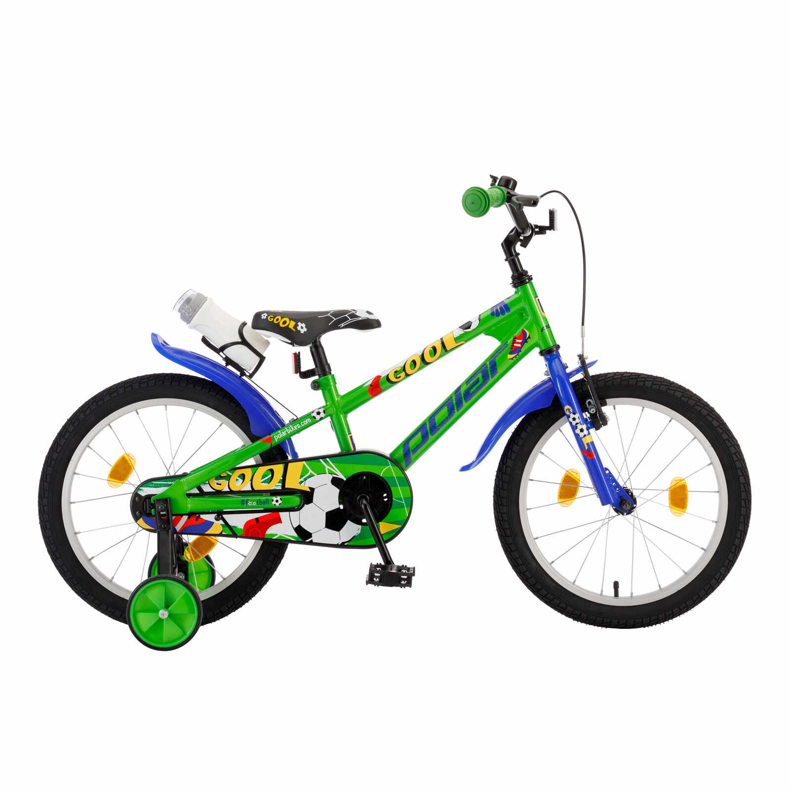 Bicicleta Copii Polar Footbal - 18 Inch, Verde-Albastru