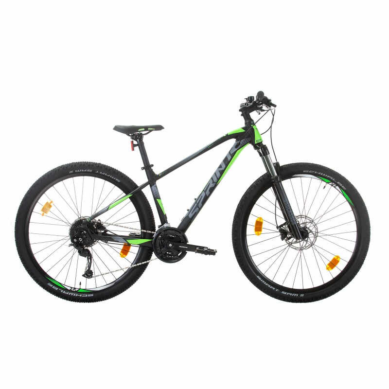 Bicicleta MTB Sprint Apolon 27.5 Negru Mat Verde Neon 400 mm