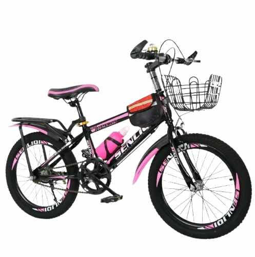 Bicicleta Go Kart Super Sport 20 inch 21 viteze, frana disc ,pentru copii cu varsta intre 5-9 ani, cu borseta,bidon apa , negru cu roz