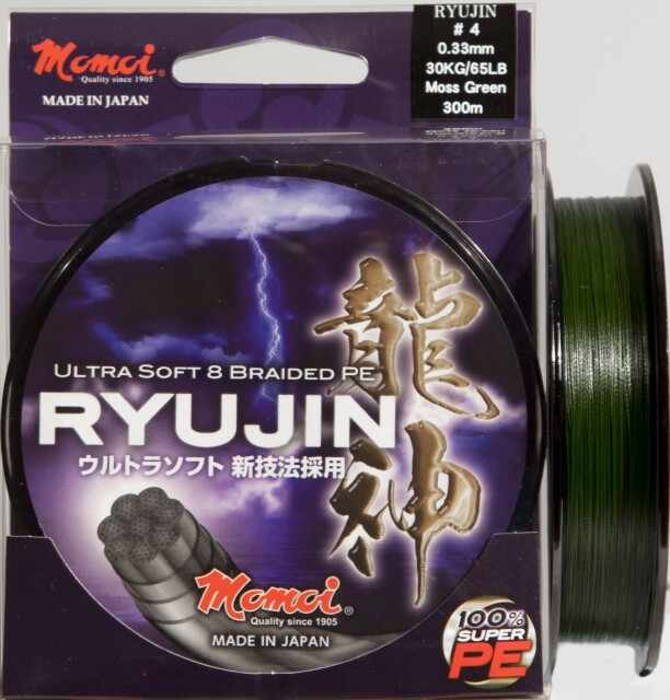 Fir Textil Ryujin PE Braided Dark Green 300m Momoi (Diametru fir: 0.35 mm)