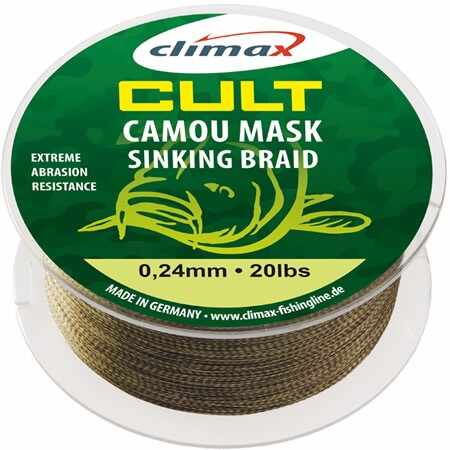 Fir textil Climax Cult Camou Mask Sinking Braid, 1200m (Diametru fir: 0.18 mm)