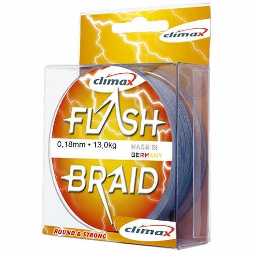 Fir textil Climax Flash Braid, gri, 100m (Diametru fir: 0.35 mm)