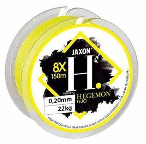 Fir textil Jaxon Hegemon 8X galben fluo, 150m (Diametru fir: 0.06 mm)