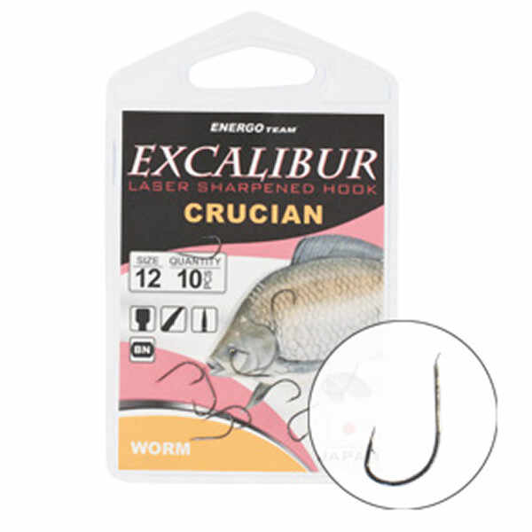 Carlige Excalibur Crucian Worm, 10buc (Marime Carlige: Nr. 14)