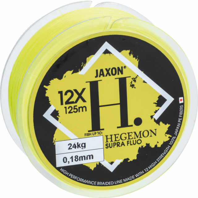 Fir Textil Jaxon Hegemon Supra 12 X, galben fluo, 125m (Diametru fir: 0.16 mm)