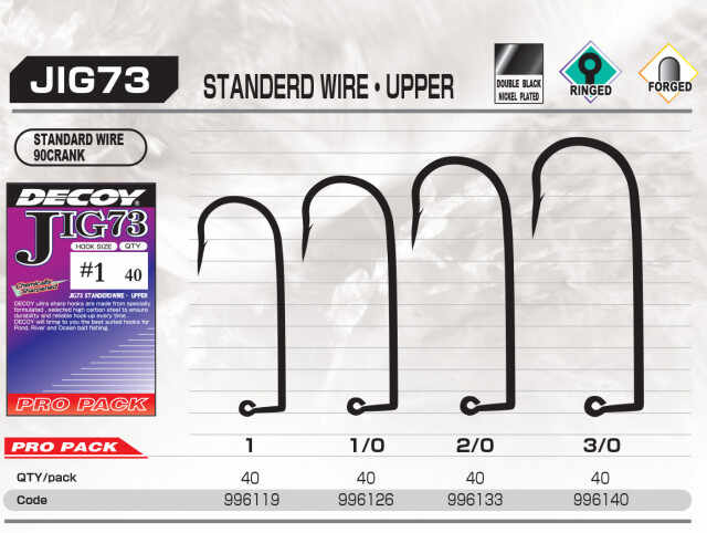 Set Carlige Jig Decoy Pro Pack Jig73 Upper Standard Wire (Marime Carlige: Nr. 1/0)