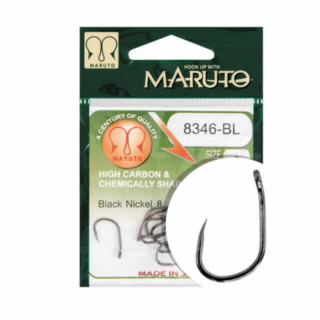 Carlige barbless Maruto HC-8346, Black, 10buc (Marime: 6)