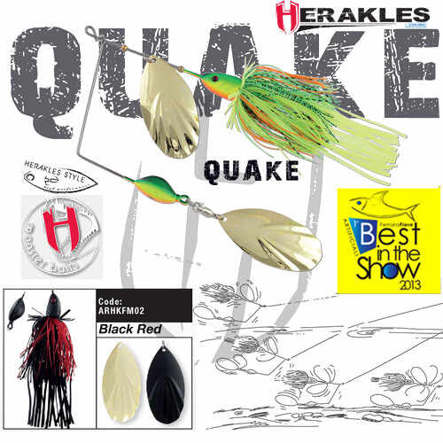 Spinnerbait Herakles Quake, Black/Red, 42g