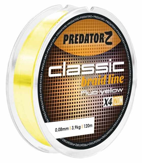 Fir textil Predator-Z Classic Braid galben fluo 120m Carp Zoom (Diametru fir: 0.12 mm)