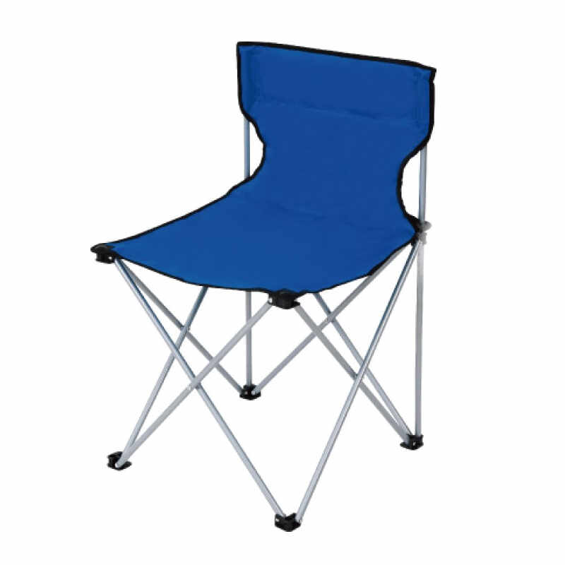 Scaun pliabil pentru camping, 80 x 40 x 75 cm, structura metalica, maxim 110 kg, Albastru