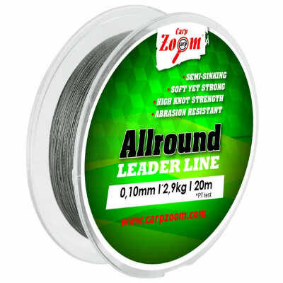 Fir textil Carp Zoom AllRound Leader, Grey, 20 m (Diametru fir: 0.10 mm)