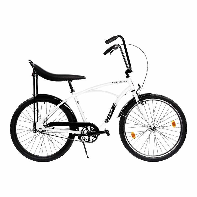 Bicicleta Strada 1 Pegas, 160 x 195 cm, roti 26 inch, otel, jante aluminiu, Alb