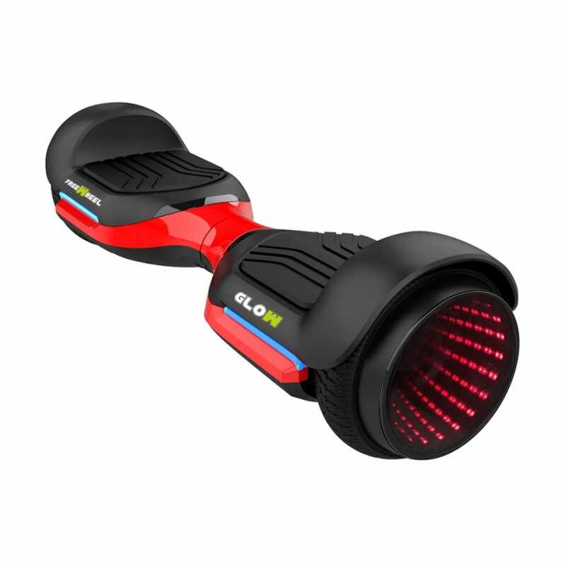 Hoverboard Freewheel Glow,2 X 250 w, 12 km/h, autonomie 18 km, maxim 60 kg, Negru/Rosu