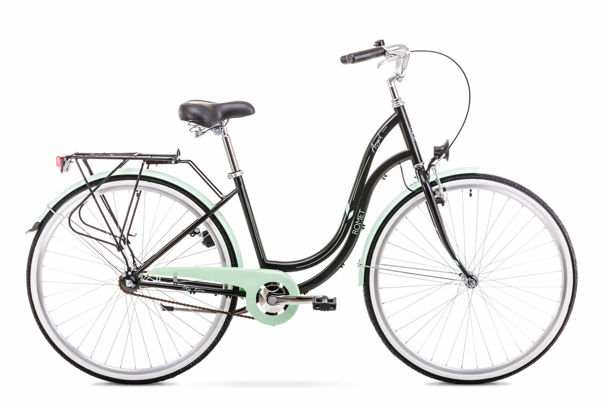Bicicleta de oras Romet Angel 28 1 Negru/Verde 2019