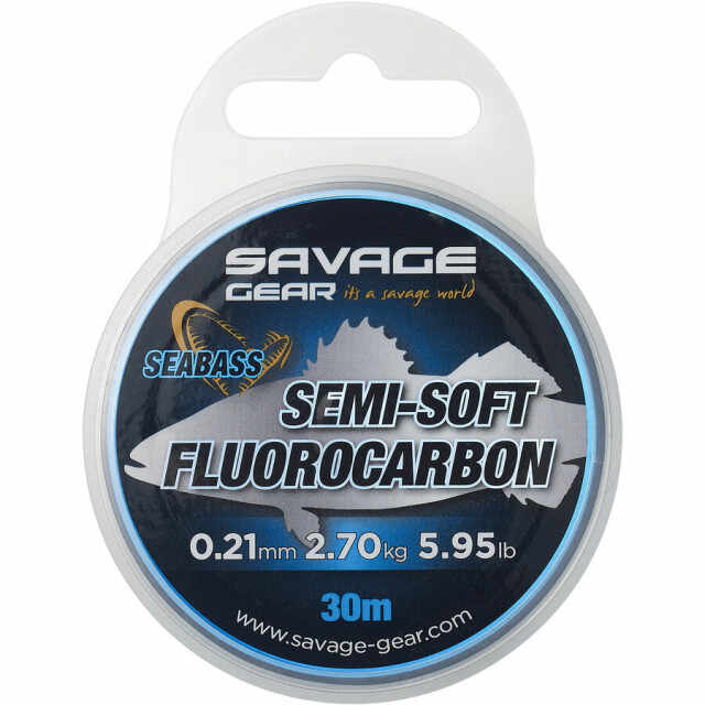 Fir Savage Gear Semi-Soft Fluorocarbon Seabass, 30m (Diametru fir: 0.21 mm)