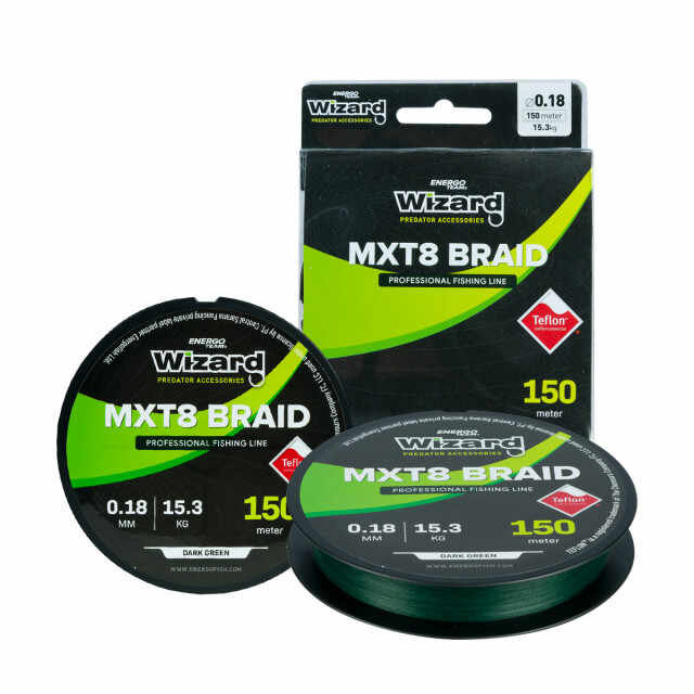 Fir textil Wizard MTX8 Braid Dark Green, 150m (Diametru fir: 0.08 mm)