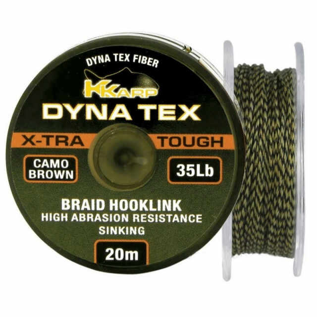 Fir Textil inaintas K-Karp Dyna Tex X-Tra Tough, Camo Brown, 20m (Rezistenta fir: 45 lbs)