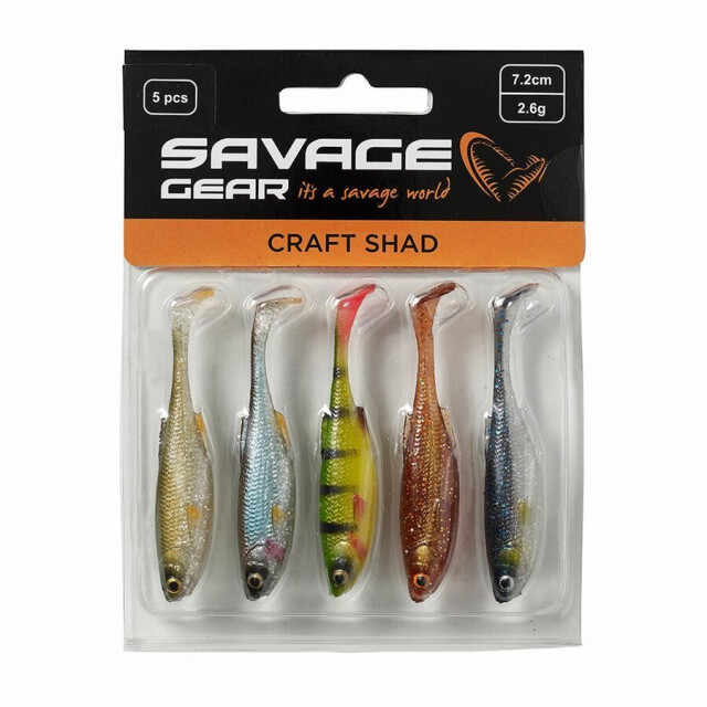 Mix shaduri Savage Gear Craft, Clear Water Mix, 7.2cm, 2.6g, 5buc